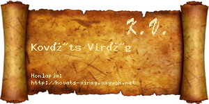 Kováts Virág névjegykártya